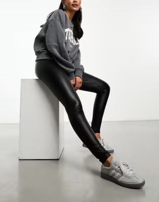 Vero Moda leather look leggings in black | ASOS (Global)