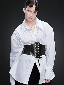 Glamorstar Corset Belt for Women Wide Elastic Tied Waspie Belts Lace-up Leather Waist... | Amazon (US)