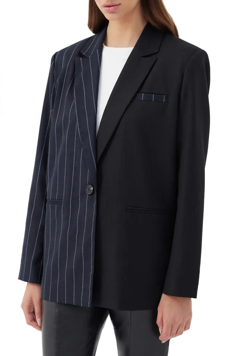 4th & Reckless Laurent Two-Tone Pinstripe Mix Blazer | Nordstrom | Nordstrom