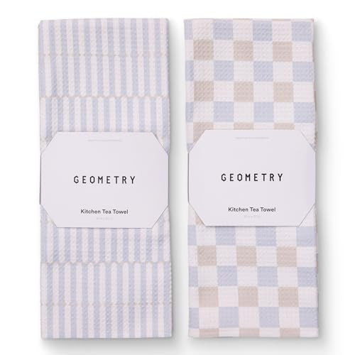 GEOMETRY Kitchen Tea Towels - Quick Dry Microfiber Dish Towels for Kitchen - Ensemble Neutre 18" x 30" - 2 Pack | Amazon (US)