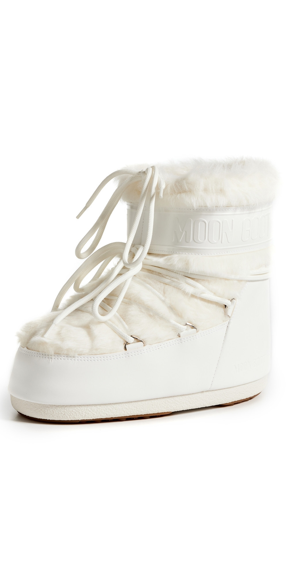 Moon Boot Icon Low Faux Fur Boots Optical White 39/41 | Shopbop