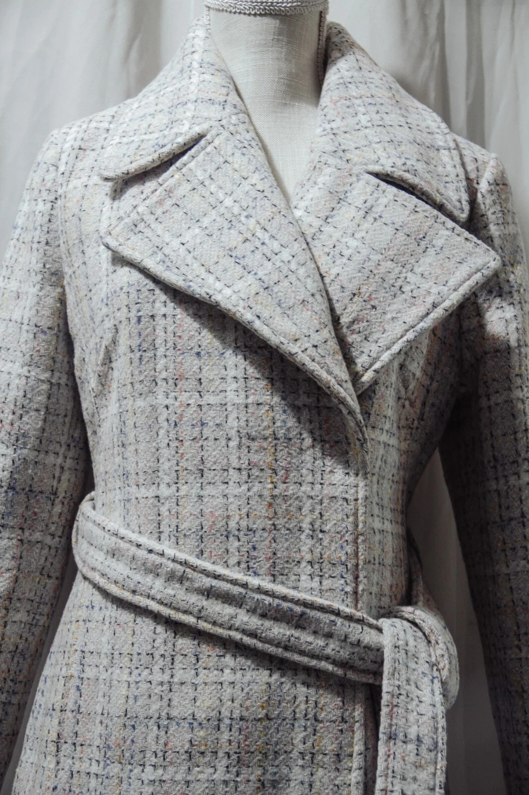 Karl Lagerfeld Paris Women's Pastel Belted Wool Blend Beige Midi Coat Size S  | eBay | eBay US