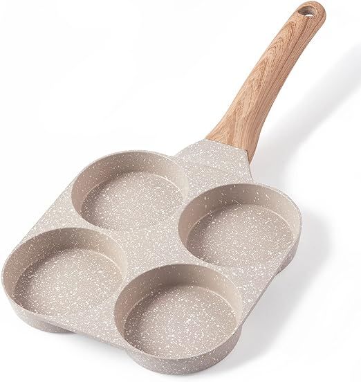CAROTE Egg Pan Omelette Pan, 4-Cup Nonstick Egg Frying Pan, Healthy Granite Egg Cooker Pan Egg Sk... | Amazon (US)