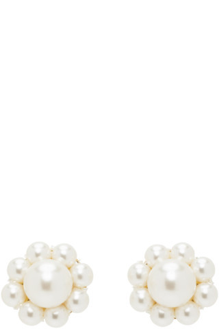 White Mini Daisy Stud Earrings | SSENSE