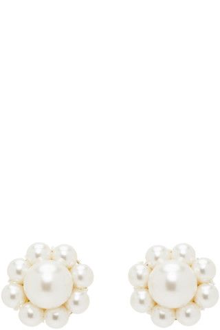 White Mini Daisy Stud Earrings | SSENSE