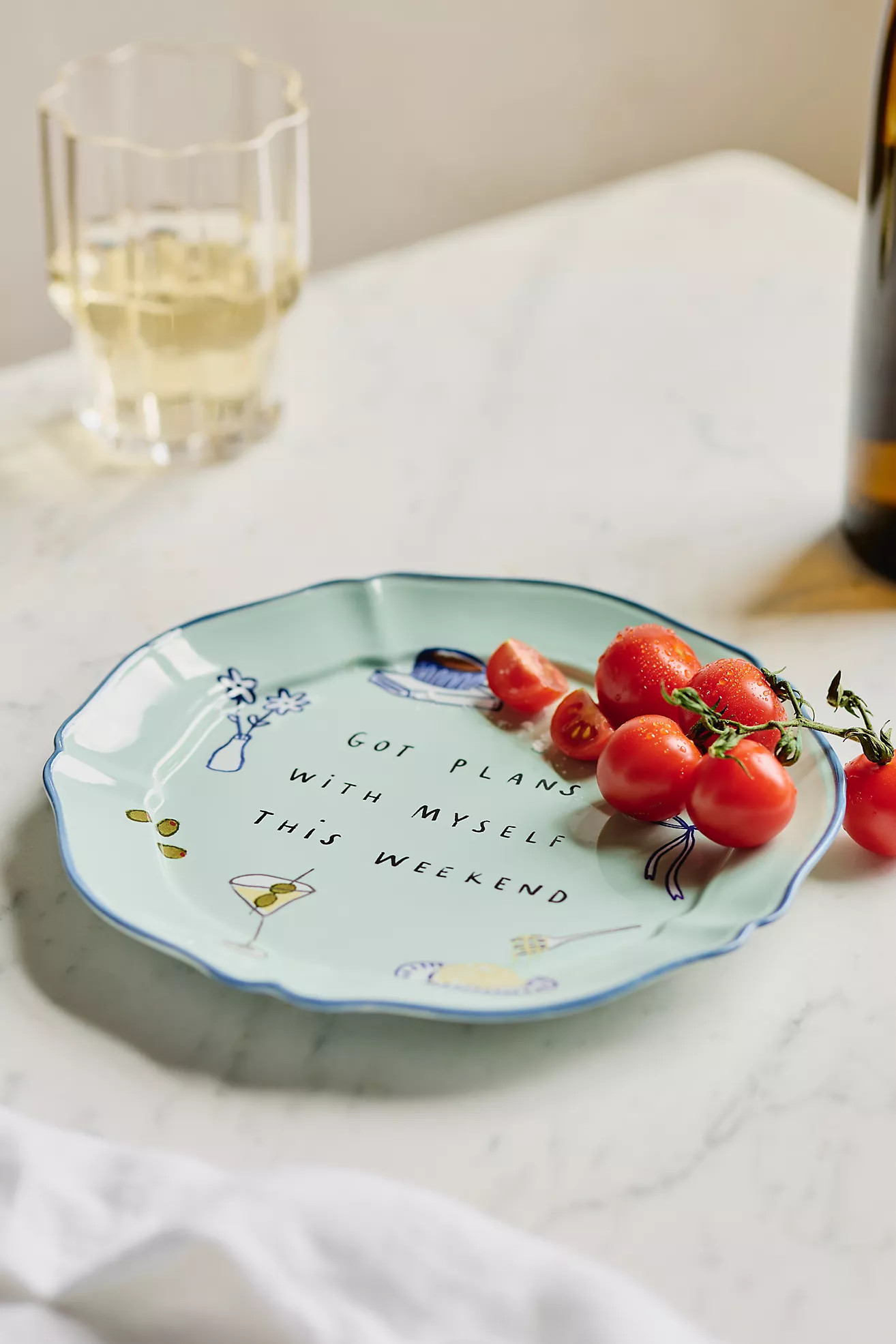 Hollie Startup Got Plans with Myself Stoneware Dessert Plate | Anthropologie (US)