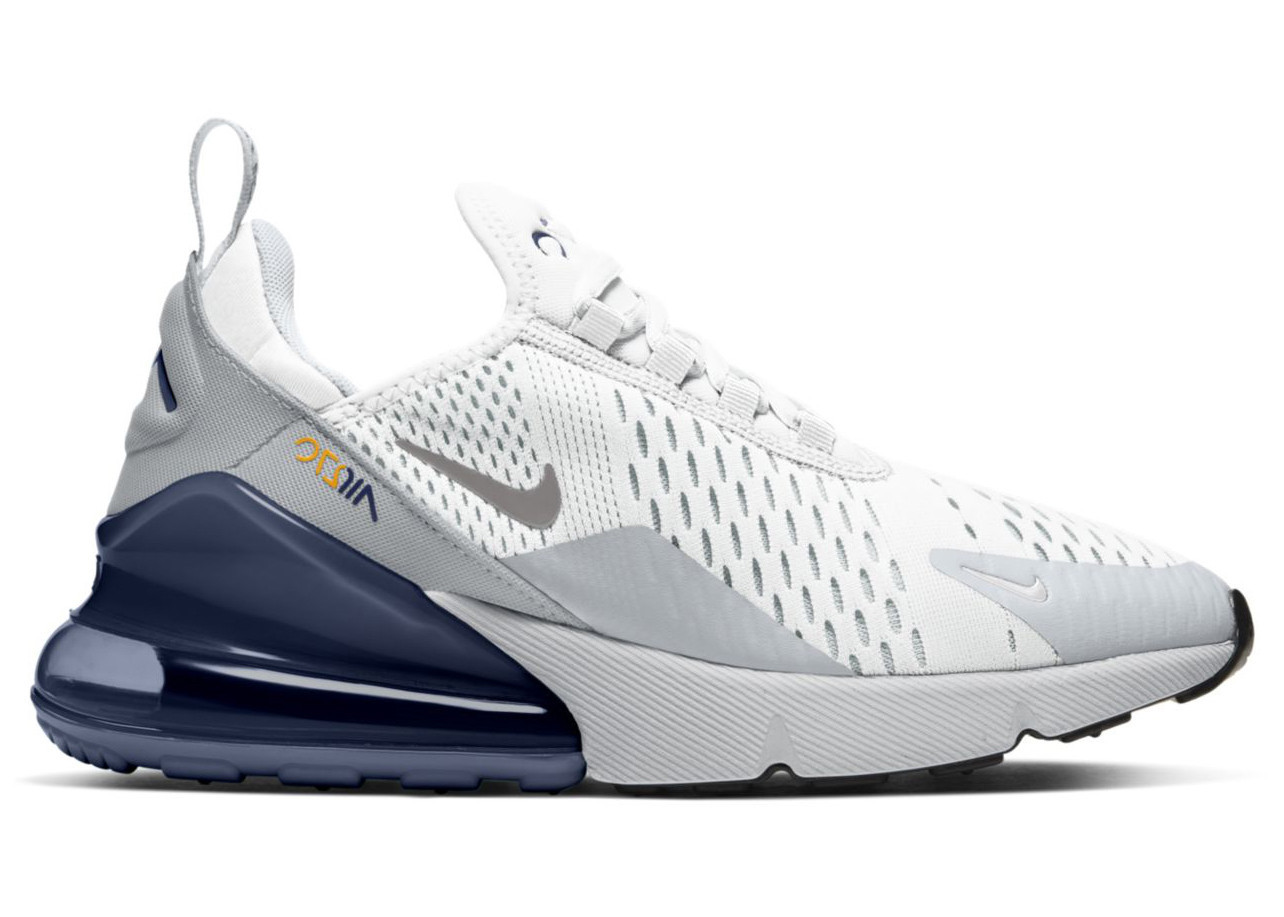Nike Air Max 270 Sneakers in White/Midnight Navy Blue/University Gold | StockX