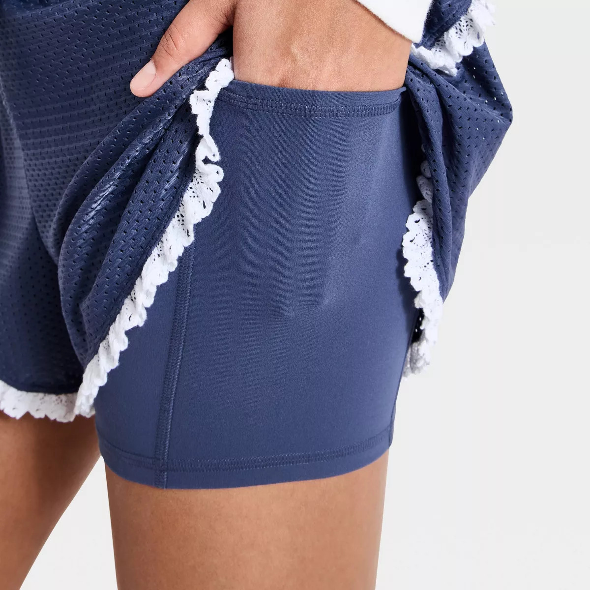 Women's Mesh Crochet Trim Shorts - JoyLab™ Dark Blue XXL | Target