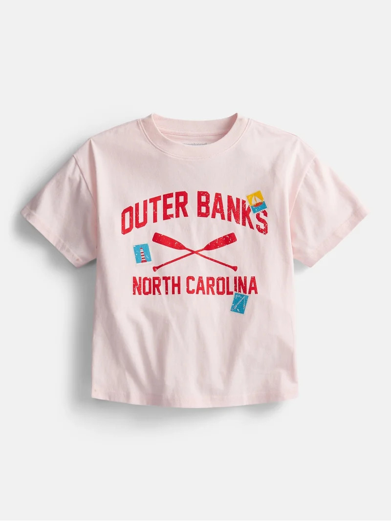 Weekend Academy Girls Graphic Cotton Tee with Short Sleeves, Sizes 4-18 | Walmart (US)