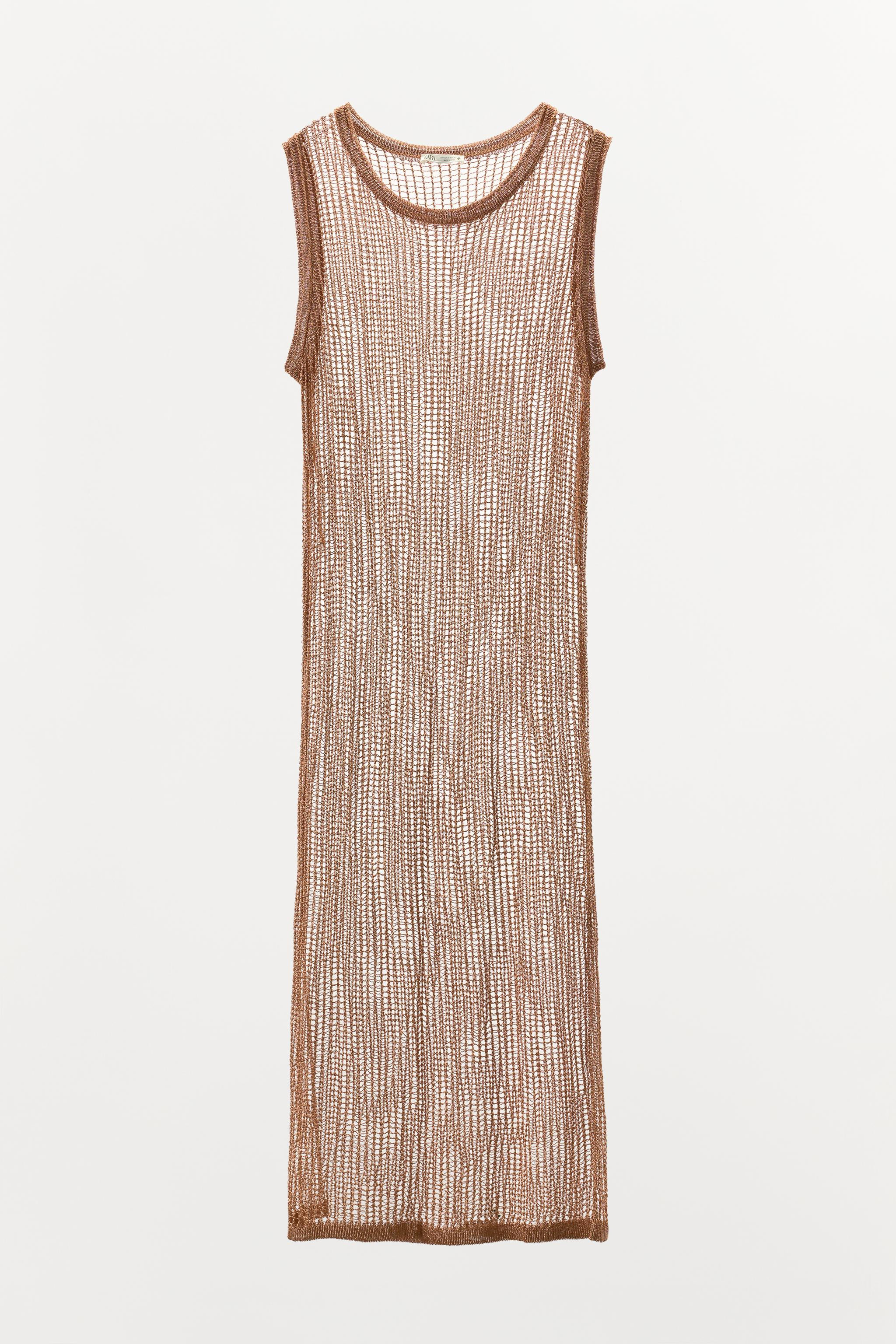 METALLIC THREAD RED DRESS | Zara US
