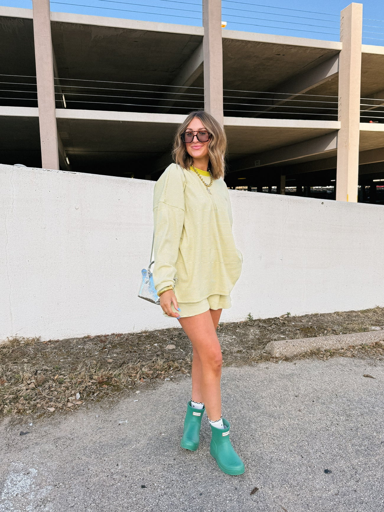 gimme more stripe shorts - moss | Etta+East