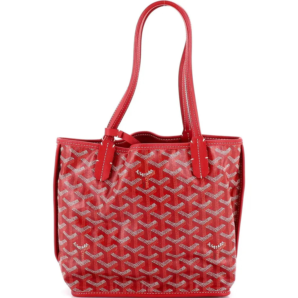 Pre-Owned Goyard Anjou Reversible Tote Coated Canvas Mini in Red at Nordstrom, Size X-Small | Nordstrom