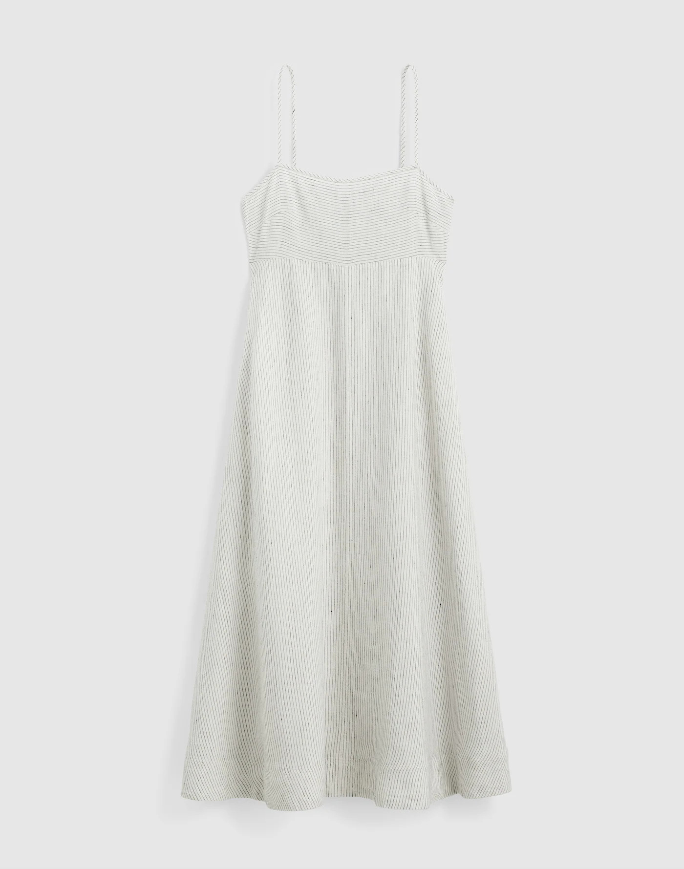 Striped Empire-Waist Midi Dress in 100% Linen | Madewell | Madewell