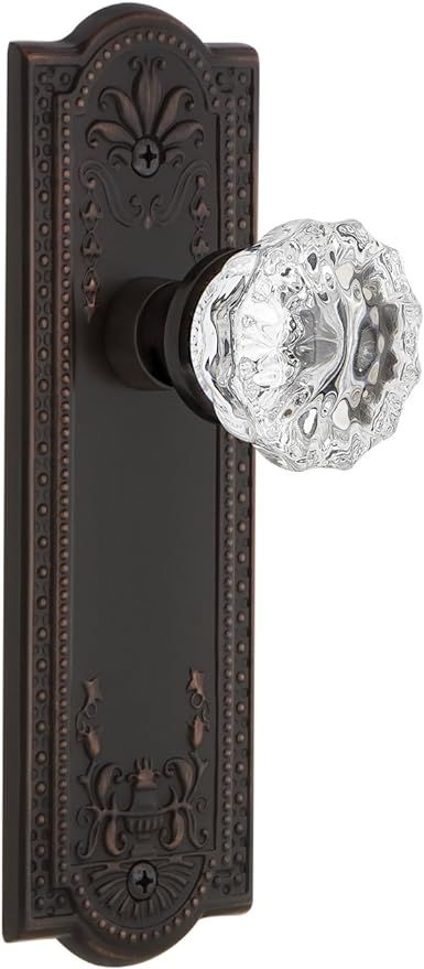 Nostalgic Warehouse Meadows Plate Privacy Crystal Glass Door Knob in Timeless Bronze | Amazon (US)