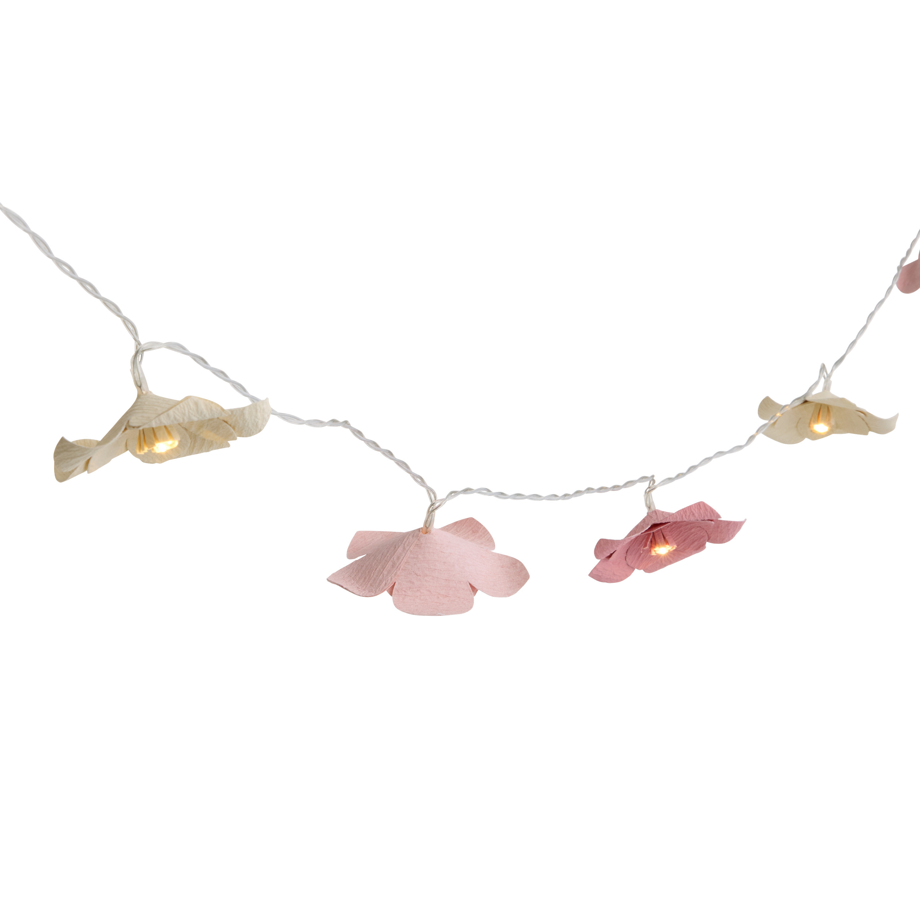 Cotton Flower LED 10 Bulb Battery Operated String Lights | World Market