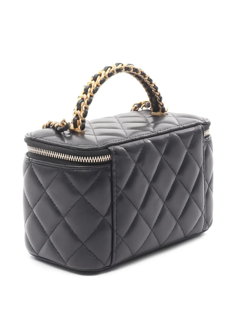 CHANEL Pre-Owned diamond-quilted two-way Vanity Bag | Black | FARFETCH | Farfetch Global