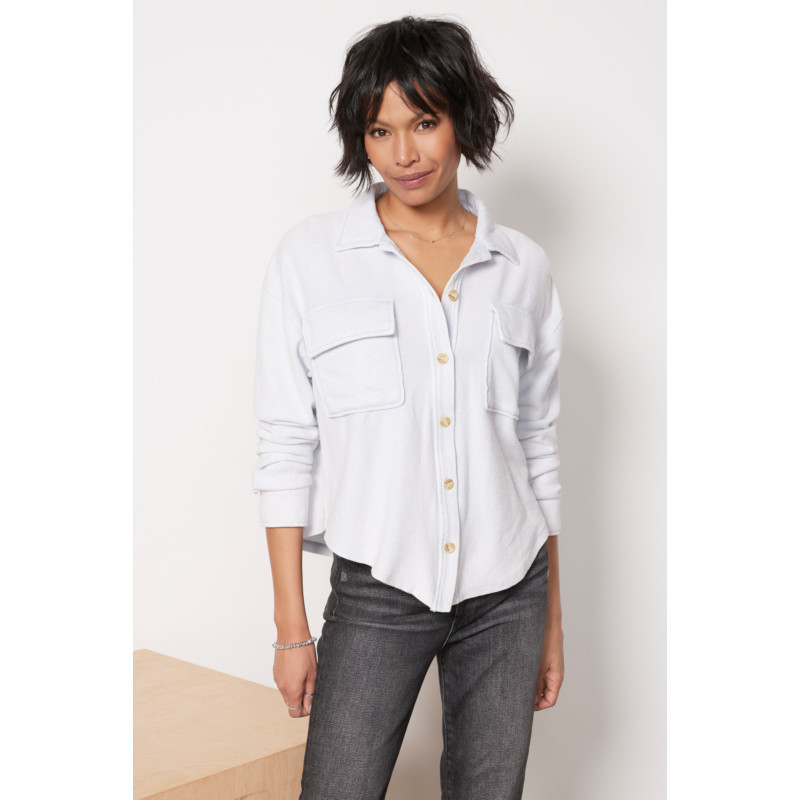 EVEREVE Evy Washed Button Down Sweatshirt | EVEREVE | Evereve