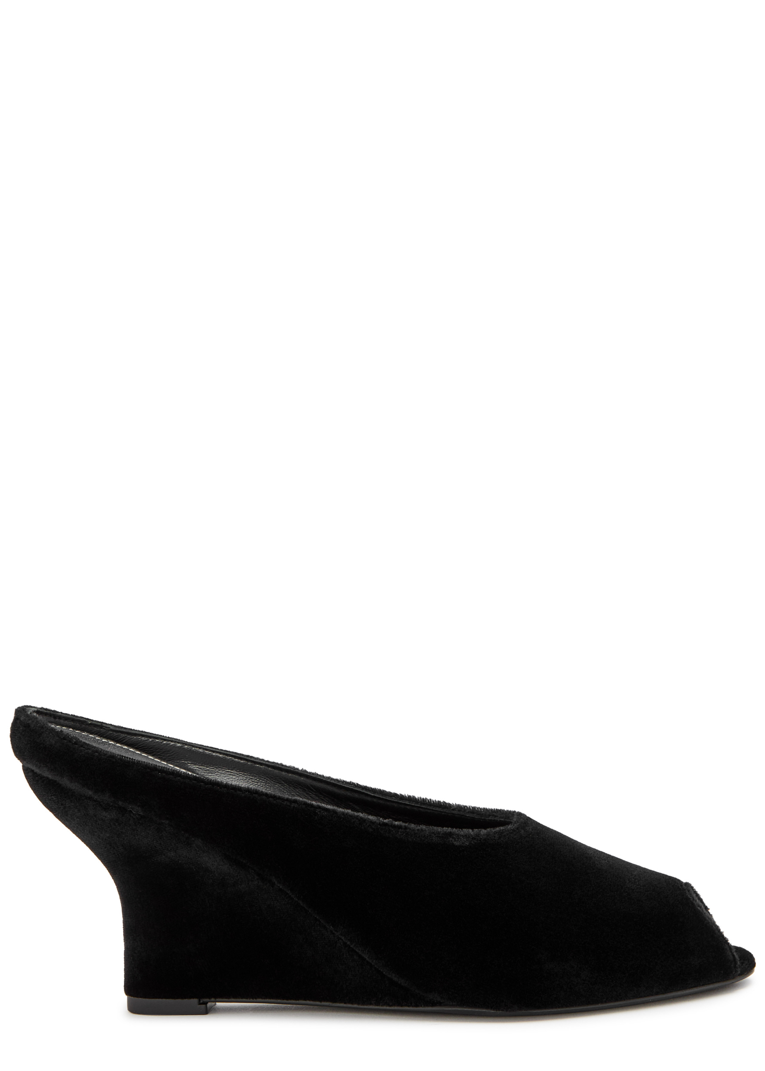 85 peep-toe velvet mules | Harvey Nichols