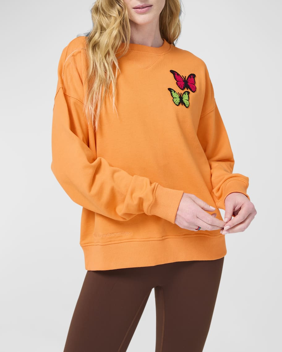 Aperol Butterfly Crewneck Sweatshirt | Neiman Marcus