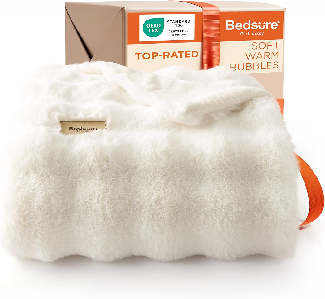 Bedsure GentleSoft Fluffy Fuzzy Throw Blanket, 870GSM Soft Faux Fur Blanket for Couch, Plush Flee... | Amazon (US)