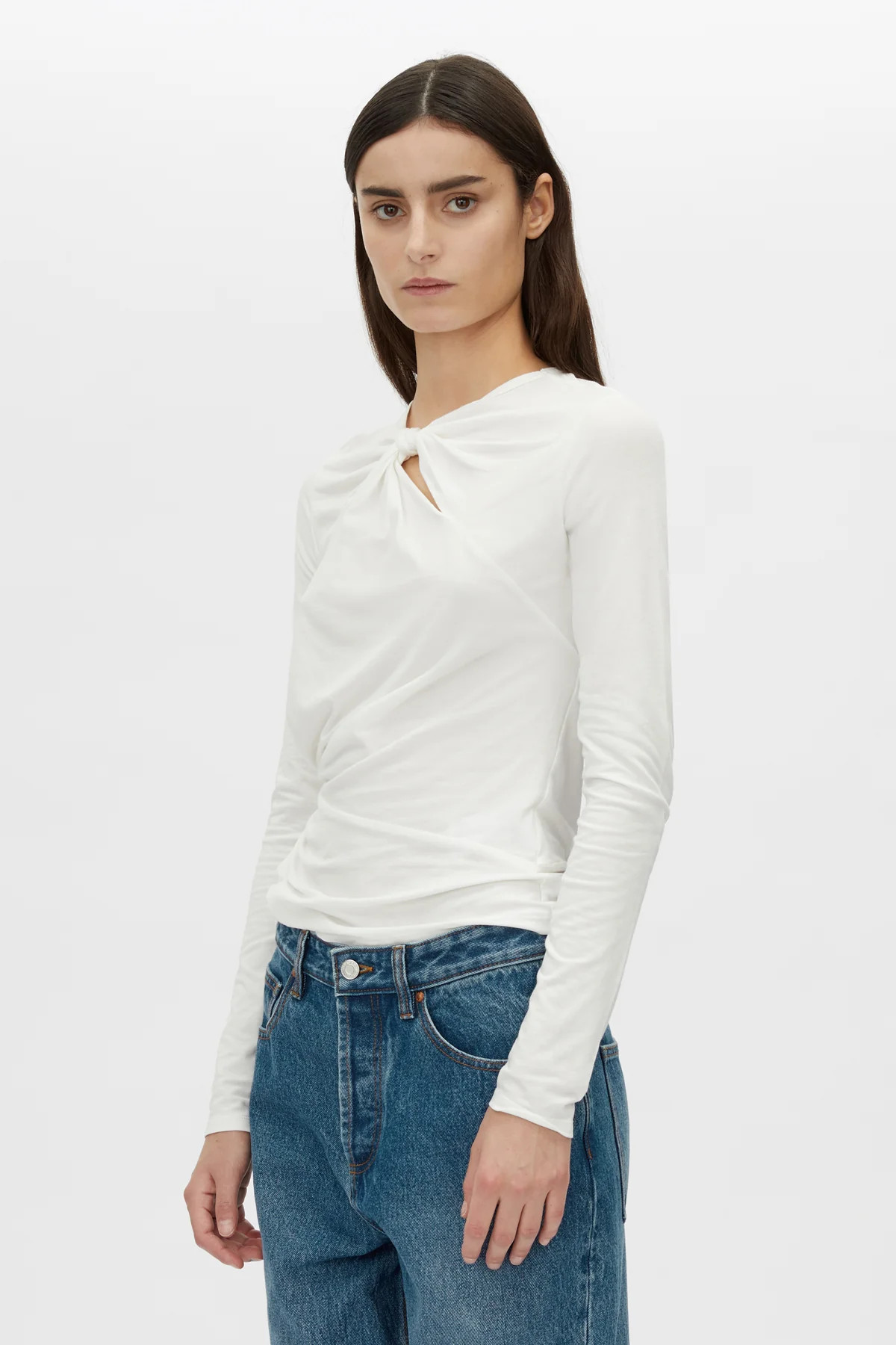 Felton Knot Long Sleeve Tee in Soft White - CAMILLA AND MARC® C&M | CAMILLA AND MARC (ANZ)