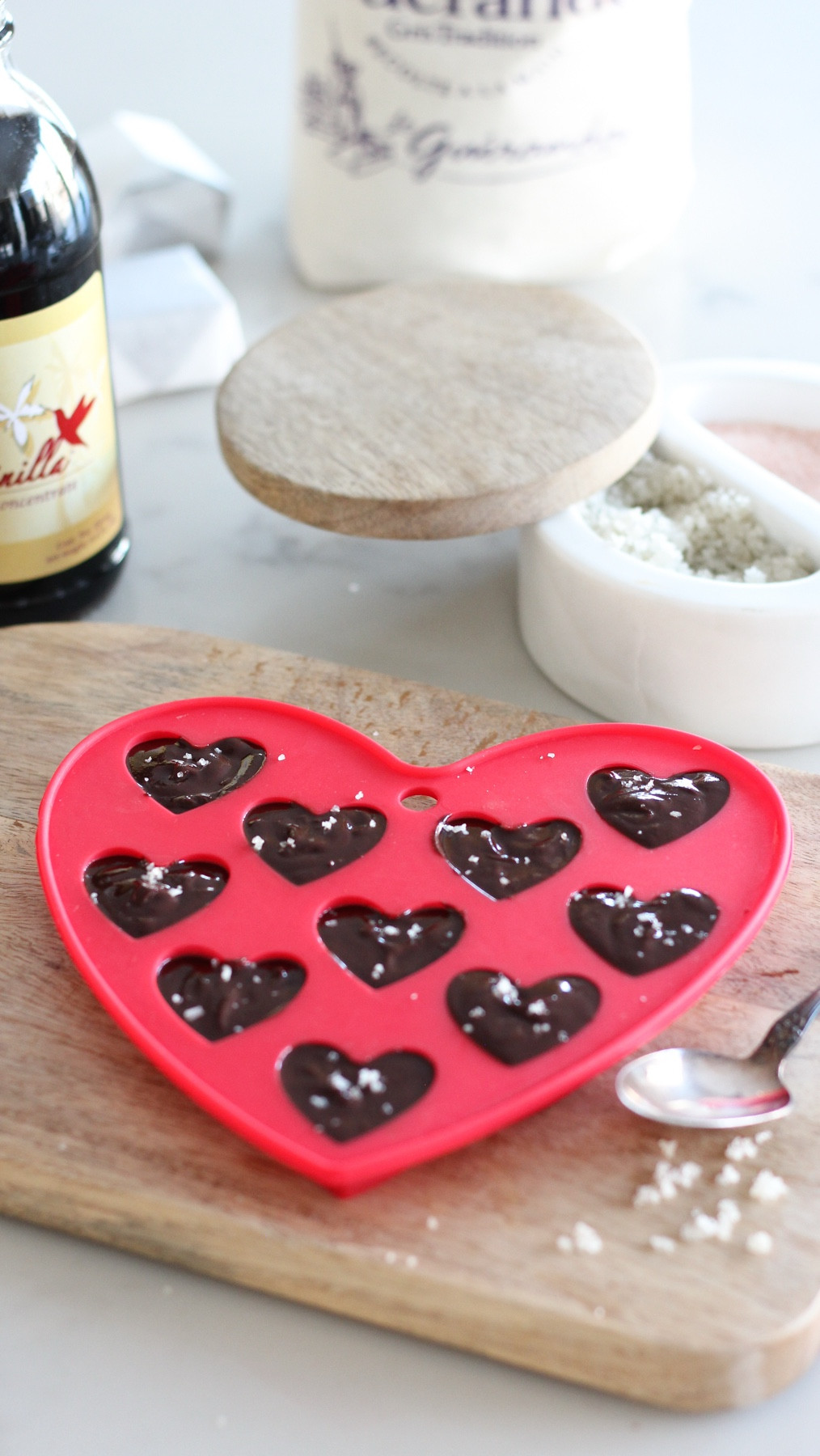 Rich, melt-in-your-mouth chocolate with a sprinkle of fleur de sel. These little heart-shaped truffles are sweet, salty, and made for sharing. All you need is just 4 simple ingredients along with these mini heart chocolate molds. Perfect for Valentine’s Day or anytime you want to spread the love!

See full recipe at:
https://satoridesignforliving.com/chocolate-truffle-hearts-fleur-de-sel/

#LTKValentine #LTKSeasonal #LTKfoodie