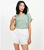 Pull On Shorts in Floral Embroidered Poplin | LOFT