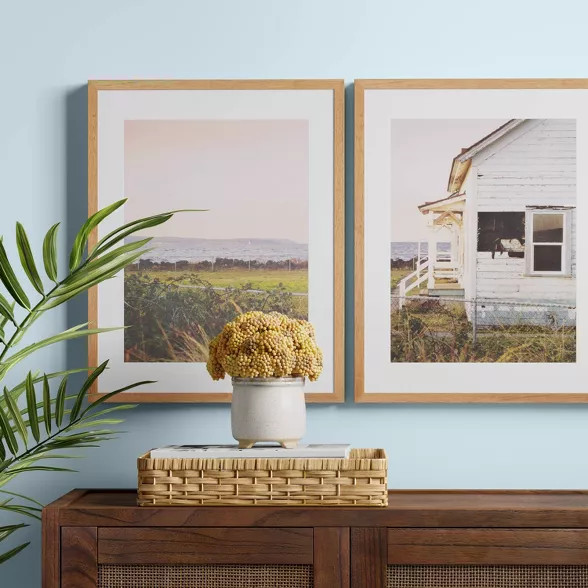 (Set of 2) 16" x 20" Landscape Photography Framed Wall Art Pink - Threshold™ | Target