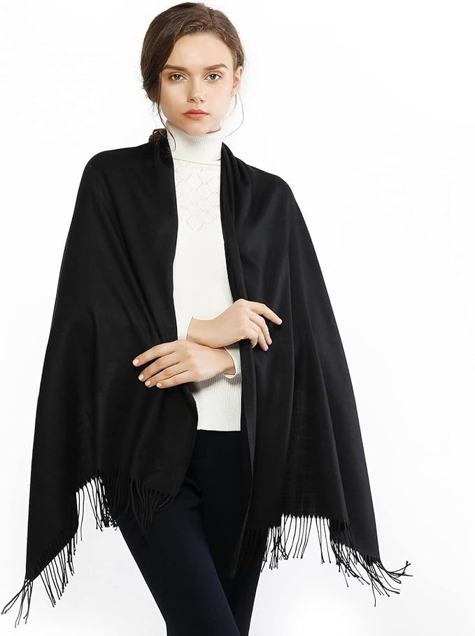 RIIQIICHY Women's Scarf Pashmina Shawls and Wraps for Evening Dress Bridesmaid Wedding Bridal Win... | Amazon (US)