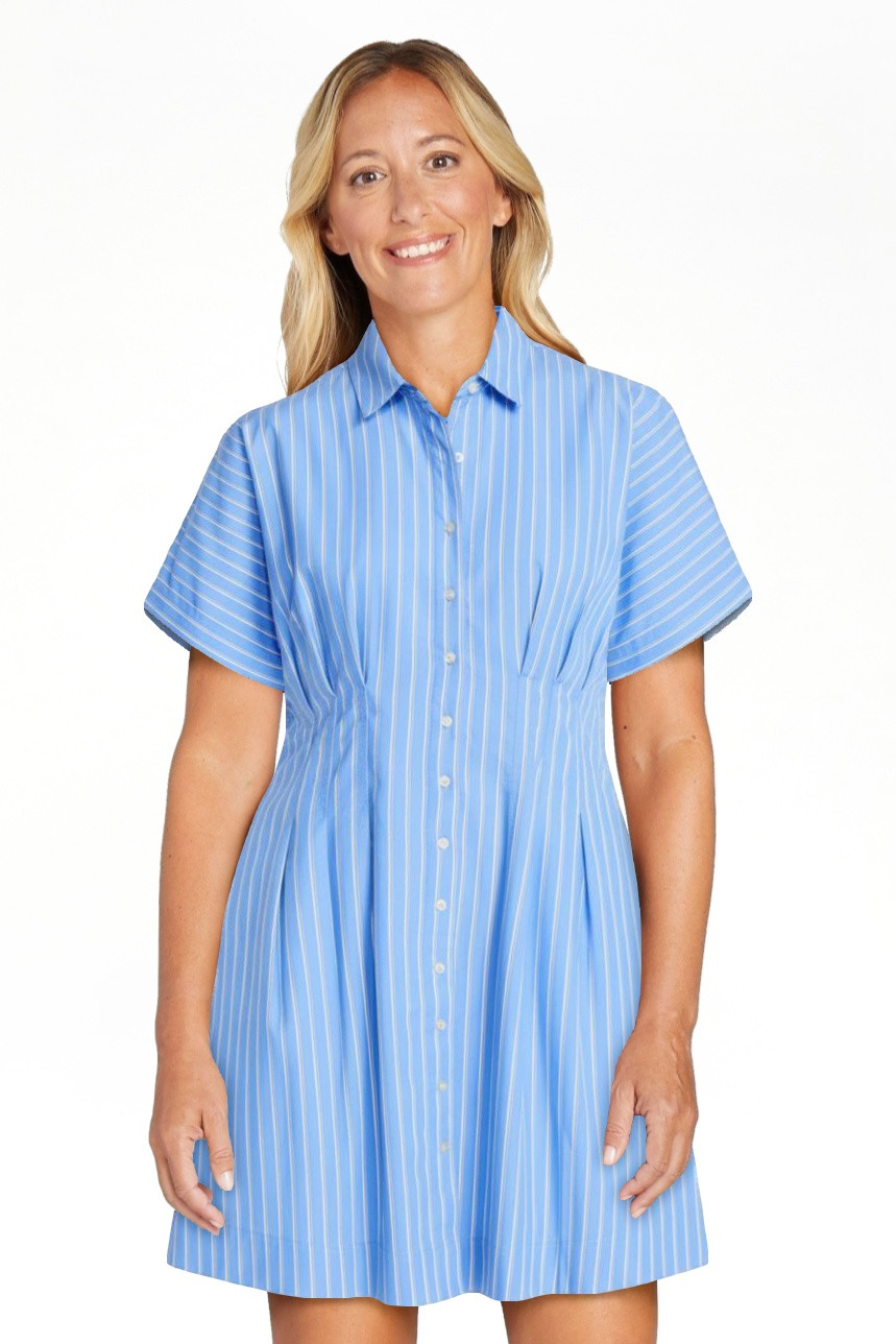 Free Assembly Women's Cotton Corset Mini Shirtdress with Short Sleeves, Sizes XS-XXL | Walmart (US)