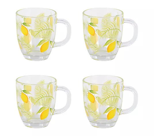 Temp-tations Set of (4) 12-oz Borosilicate Glass Mugs - QVC.com | QVC