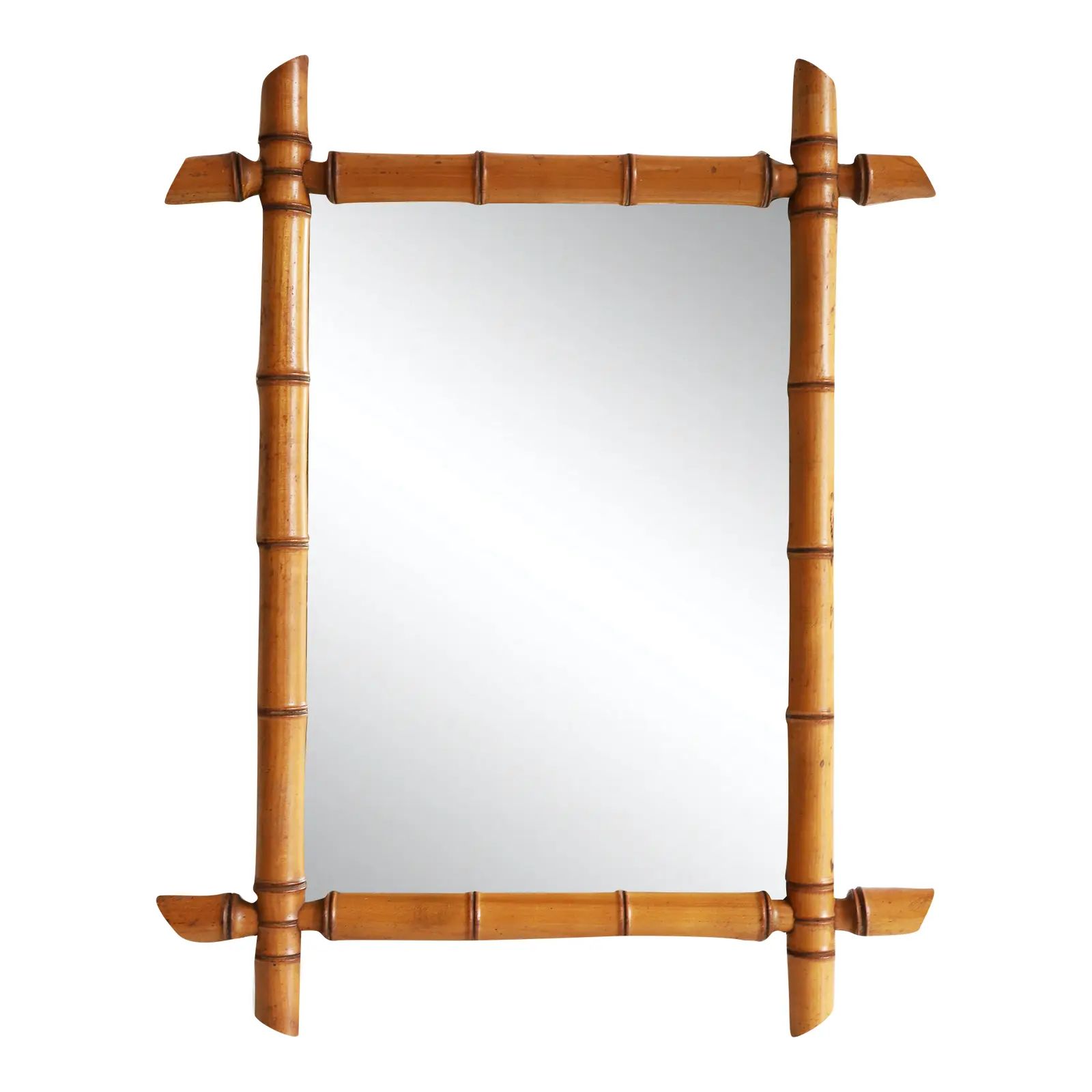 1920s French Faux Bamboo Mirror | Chairish