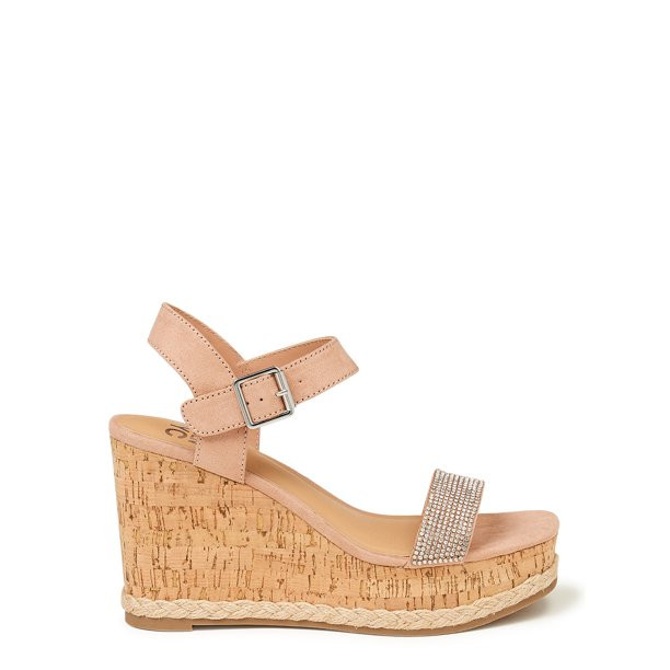 Madden NYC Women's Wide Width Embellished Cork Heels - Walmart.com | Walmart (US)