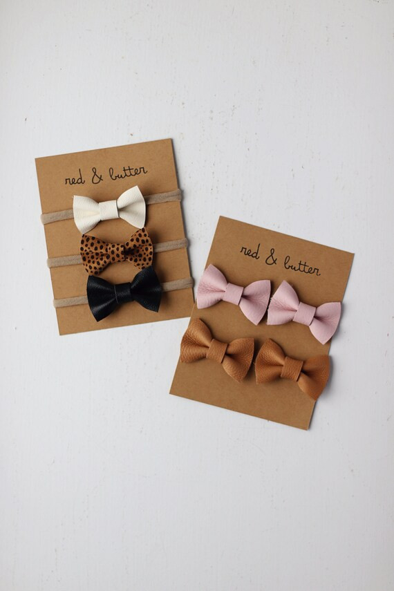 Geniune Leather Bows | Baby Bow Headbands | Bows Clips Dogs | Girl Bows | Toddler non-slip hair c... | Etsy (CAD)