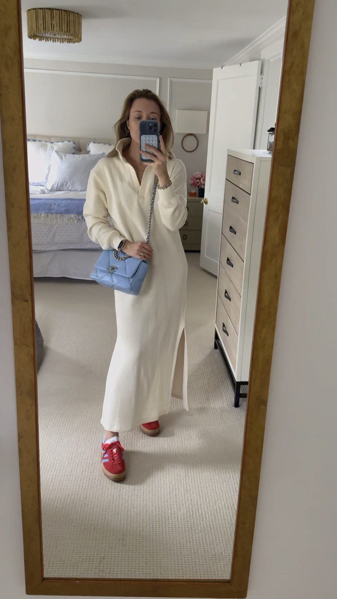 Sambas Gazelle Bold platform sneakers, styled for casual daytime

Red/Blue colorway
Sweatshirt dress from Z Supply
Chanel 19 handbag
Amazon hoop earrings

#LTKstyletip #LTKSeasonal #LTKVideo