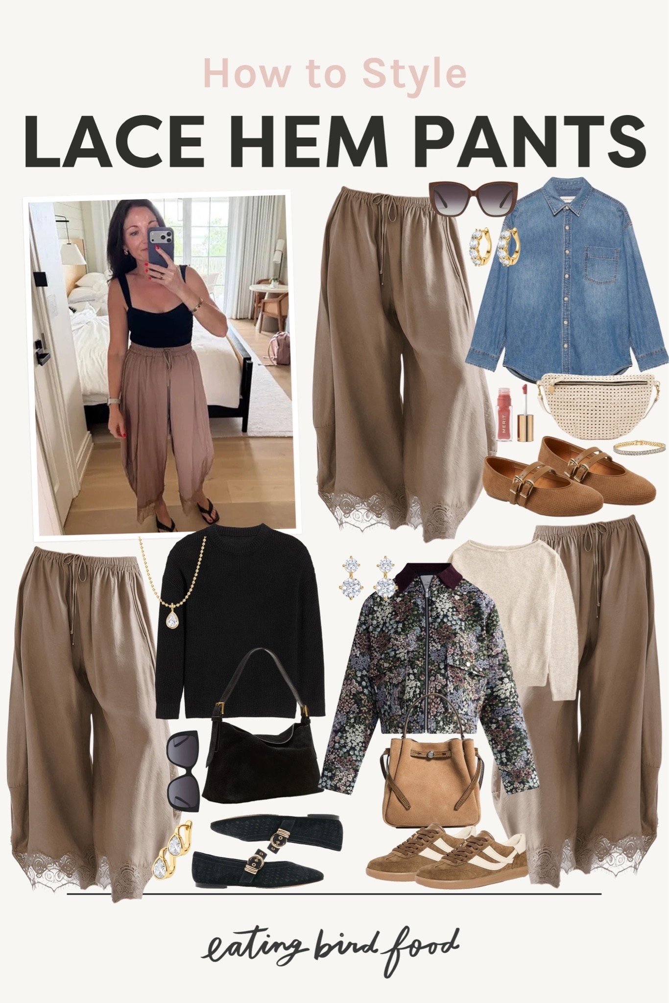How to style lace hem pants for fall. Trending lace hem pants. Warm weather fall style. Fall transition outfit. What to wear with lace hem pants.

#LTKootd #LTKSeasonal #LTKgrwm