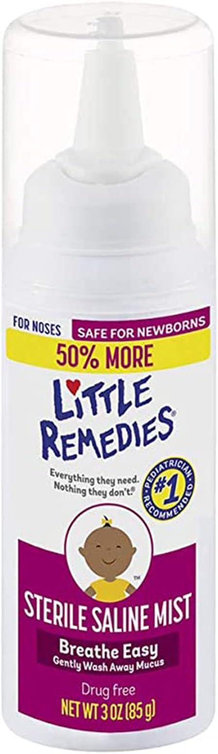 Amazon.com: Little Remedies Sterile Saline Nasal Mist, Safe for Newborns, 3 oz : Baby | Amazon (US)