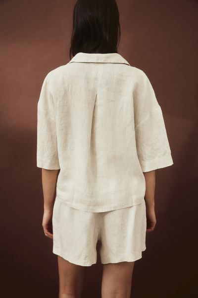 Linen Shirt - Light beige - Ladies | H&M US | H&M (US + CA)