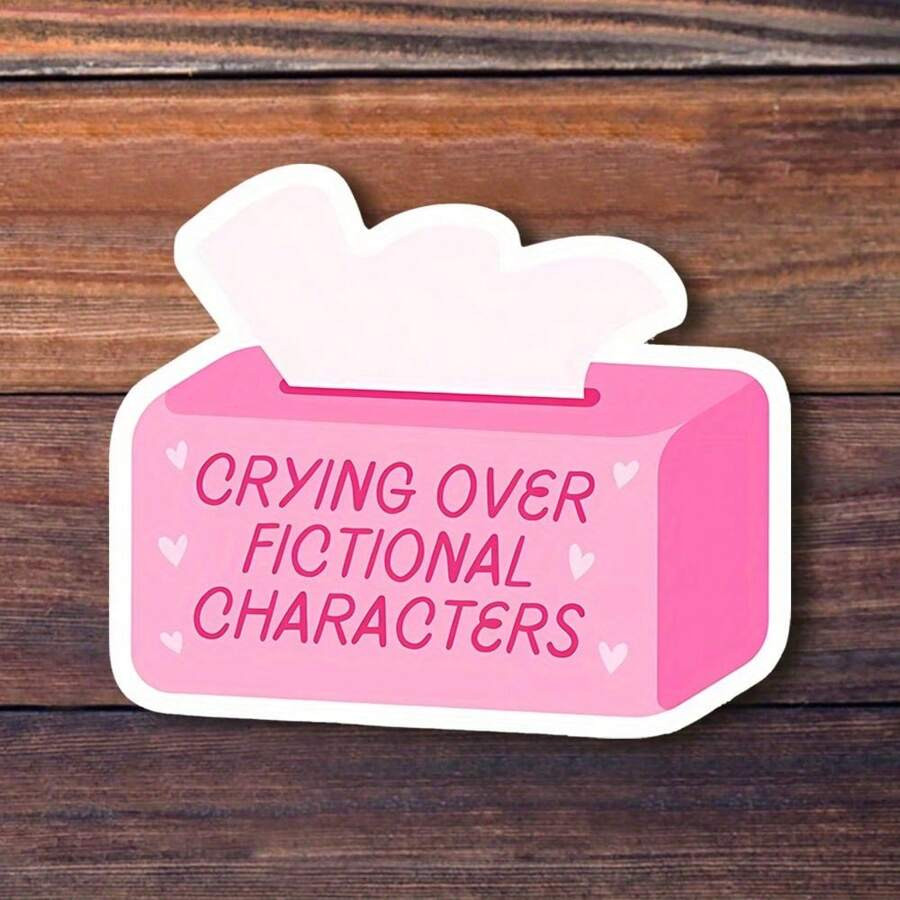 Crying Over Fictional Characters 3 Inch Vinyl Sticker, Bookish Sticker, Kindle Sticker, Book Love... | SHEIN