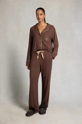 Jersey Pyjama Set (Chocolate) | Holland Cooper