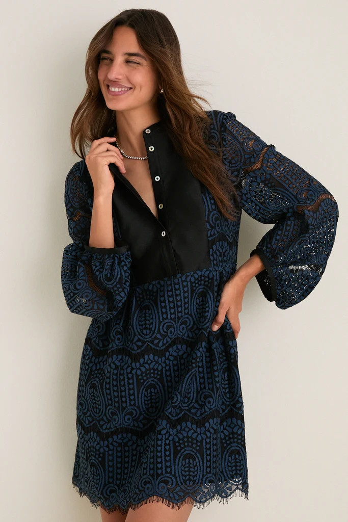 Navy Lace Calliope Mini Dress | Tuckernuck (US)