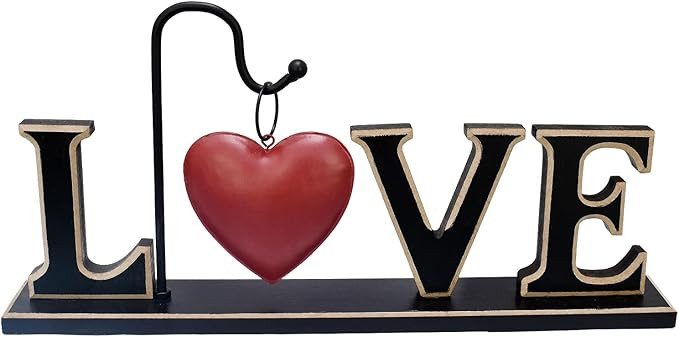 Wood Love Sign Freestanding Letters Cutout Wooden Words Block Decor for Home Mantle Mantel Firepl... | Amazon (US)