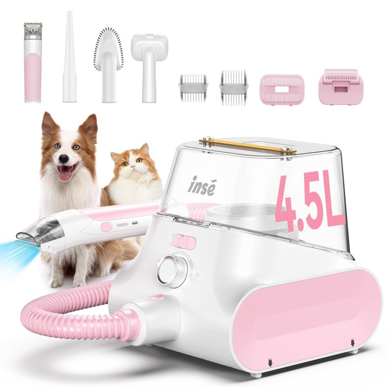 INSE P30 Dog Grooming Vaccum, 4.5L Large Capacity Pet Grooming Vacuum Kit, 5-in-1 Ultra-Low Noise... | Walmart (US)