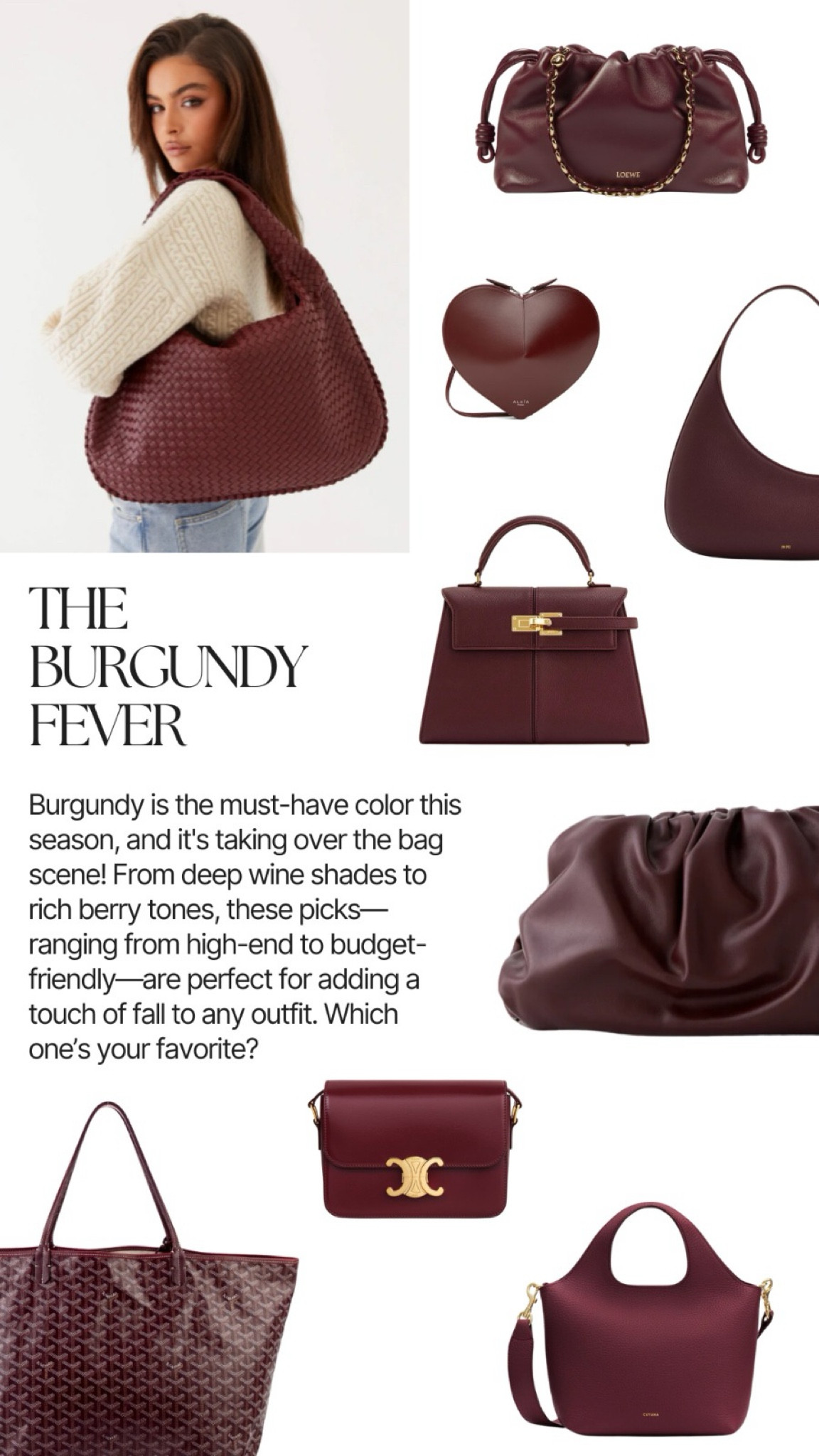 Burgundy trend: burgundy bag

Burgundy pouch, burgundy leather, designer bags, designer dupes, designer looks for less

#LTKautumn 

#LTKbag