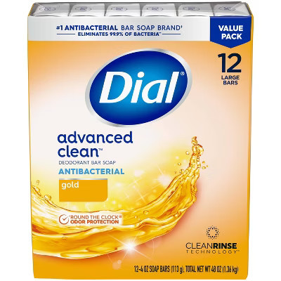 Dial Antibacterial Deodorant Gold Bar Soap - 12pk - 4oz each | Target