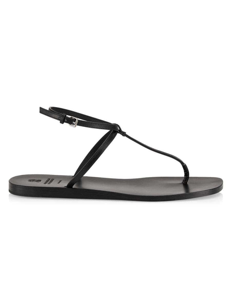 Monili Leather T-Strap Sandals | Saks Fifth Avenue