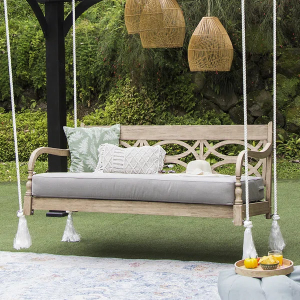 Dexter Mahogany Solid Wood Porch Swing | Wayfair North America