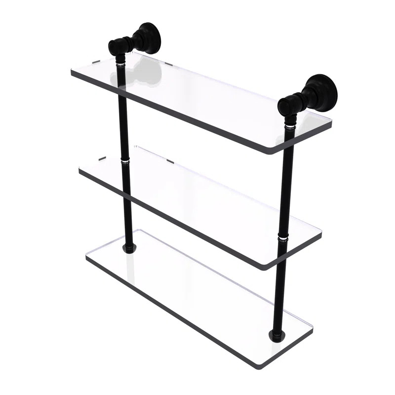 Freyja 3 Piece Glass Tiered Shelf with Towel Bar | Wayfair North America