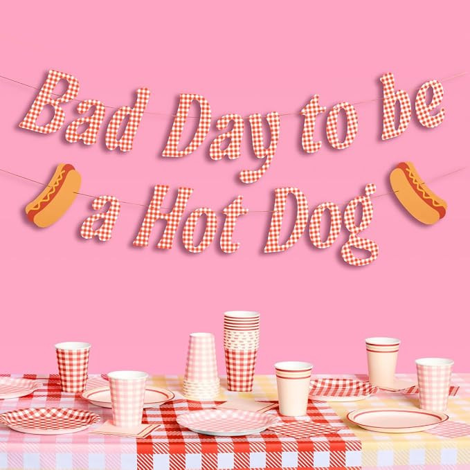 xo, Fetti Hot Dog Banner | Cookout Party, BBQ Decor, Summer Party, July 4th, Kids Party, Funny | Amazon (US)