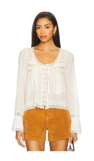 Free People Longsleeve Evermore Top in Ivory. - size L | Revolve Clothing (Global)